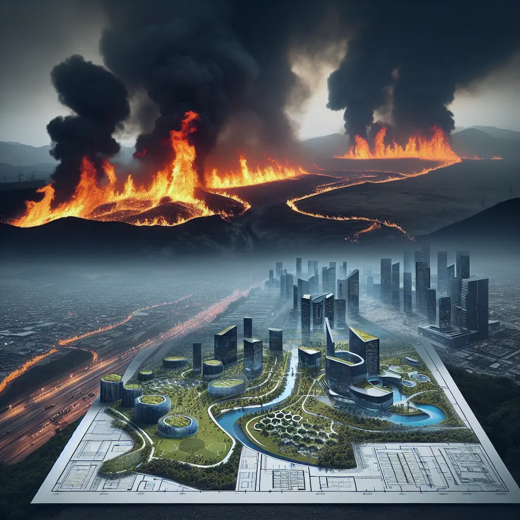 Representation of A medida que los devastadores incendios forestales consumen California, los escépticos sugieren que los incendios están relacionados con la remodelación planificada para 'SmartLA 2028' antes de los Juegos Olímpicos.