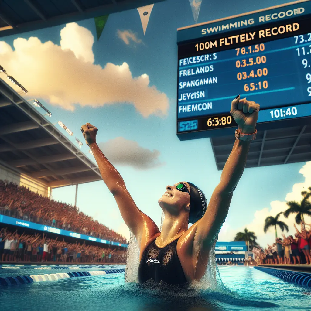 Representation of Gretchen Walsh rompe su propio récord mundial de 100 m mariposa en la Serie Pro Swim en Florida